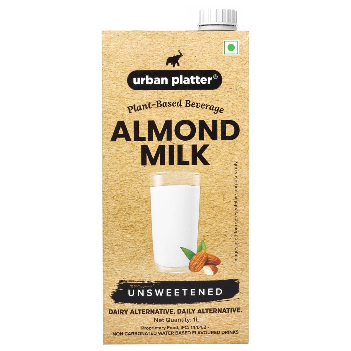 Urban Platter Almond Milk, 1 Litre [Unsweetened, Dairy, Free, Plant, Based]