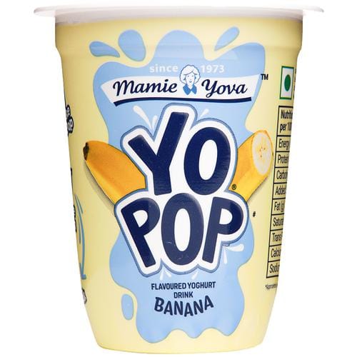 Mamie Yova Yo Pop Flavoured Yoghurt Drink, Banana, 125 Ml Cup