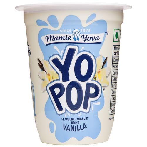 Mamie Yova Yo Pop Flavoured Yogurt Drink, Vanilla, 125 Ml Cup