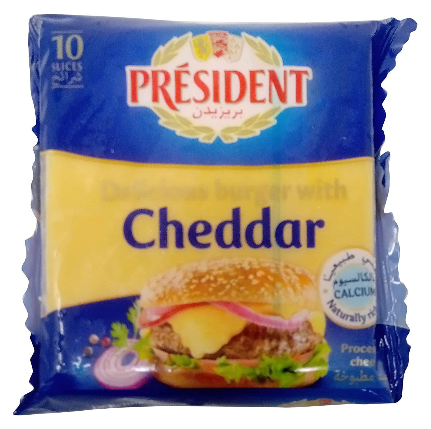 President Burger Cheese Slices, Cheddar, 200G