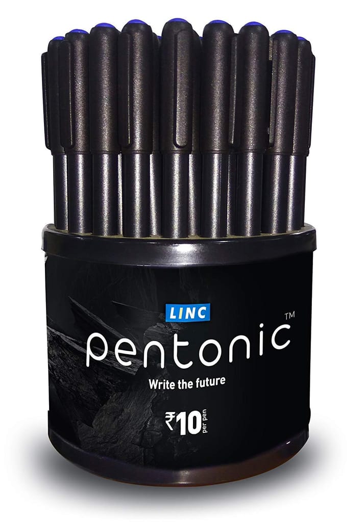 Pentonic 0.7Mm Ball Point Pen Tumbler Pack | Black Body | Blue Ink | Pack Of 50 Pens