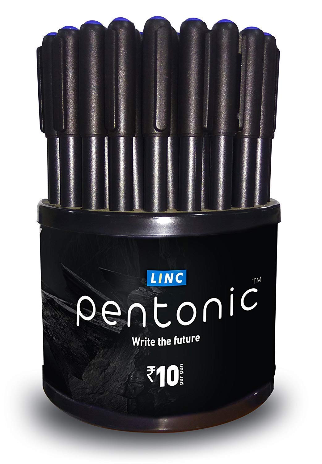 Pentonic 0.7Mm Ball Point Pen Tumbler Pack | Black Body | Blue Ink | Pack Of 50 Pens