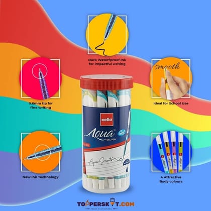 Cello Aqua Gel Pen – Blue (Pack Of 1)