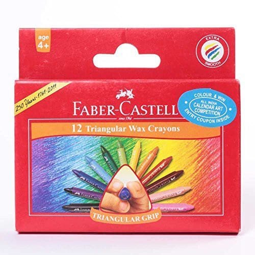 Faber-Castell 12 Wax Crayons (Multicolor)