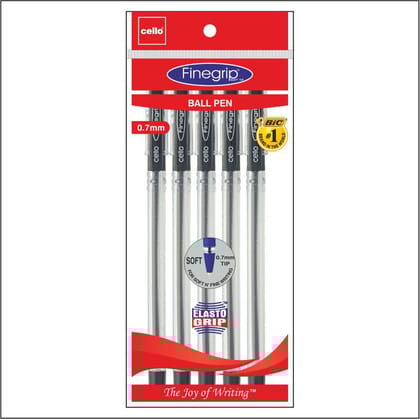 Cello Finegrip Ballpen - Black (5 Pcs Pouch*50=250 Unit) Cello Finegrip Ballpen - Black (5 Pcs Pouch*50=250 Unit)
