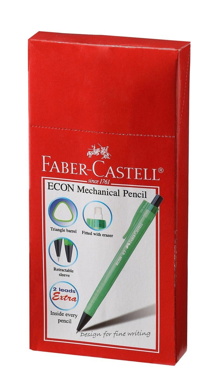Faber-Castell Econ Mechanical Pencil - 0.7Mm, Pack Of 10 (Assorted)