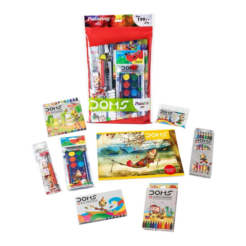 Doms Fusion Pencil 10 Pcs&Doms Painting Kit,Black