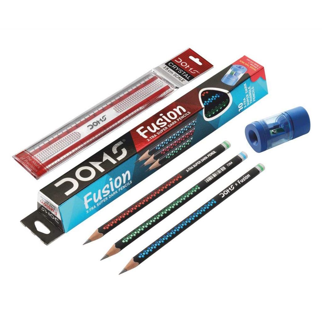 Doms Fusion Pencil 10 Pcs&Doms Painting Kit,Black