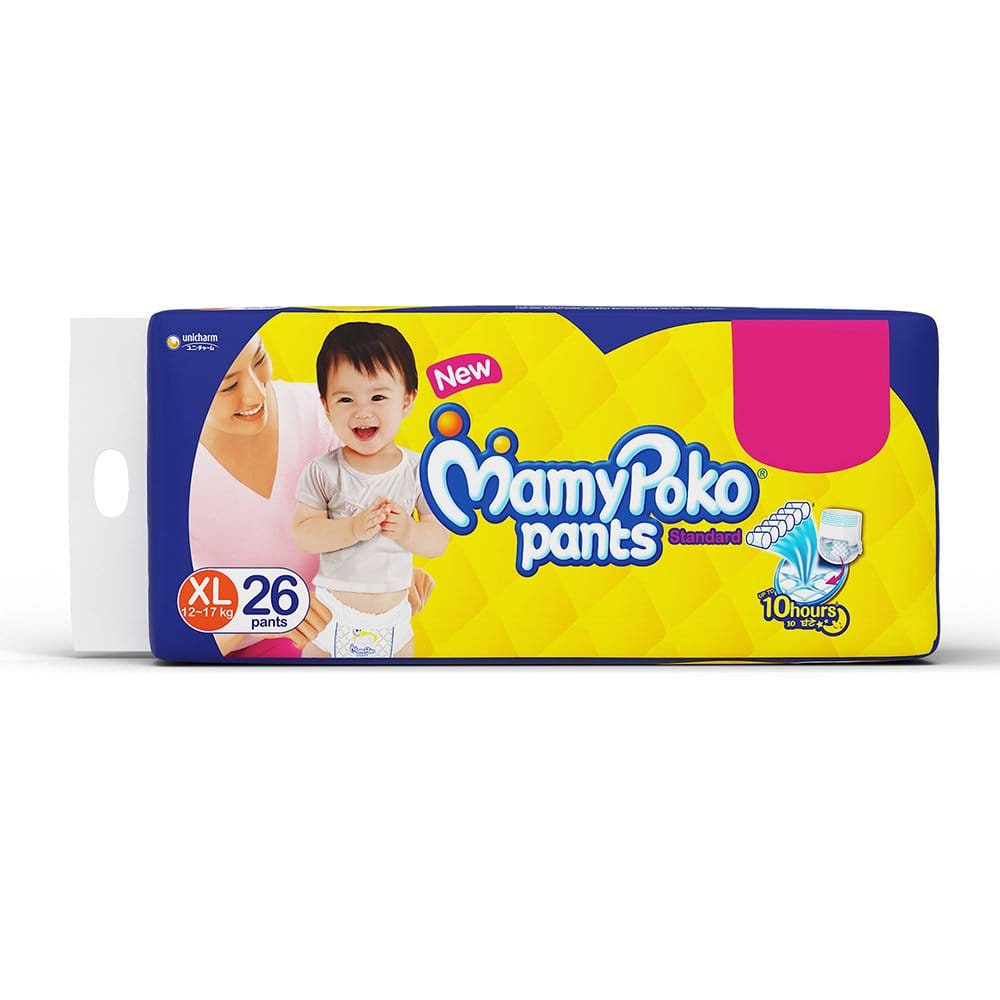 Mamypoko Pants Standard Baby Diapers, Extra Large, 12, 17 Kg (26 pcs)