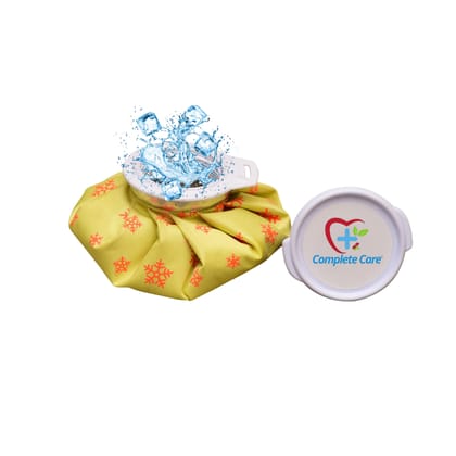 Complete Care Ice bag for Cold Therapy Pain Relief Injuries Cold Ice Pack for Knee Ankle and Back Closure Cold Water Bag, 6 Inch (Yellow)
