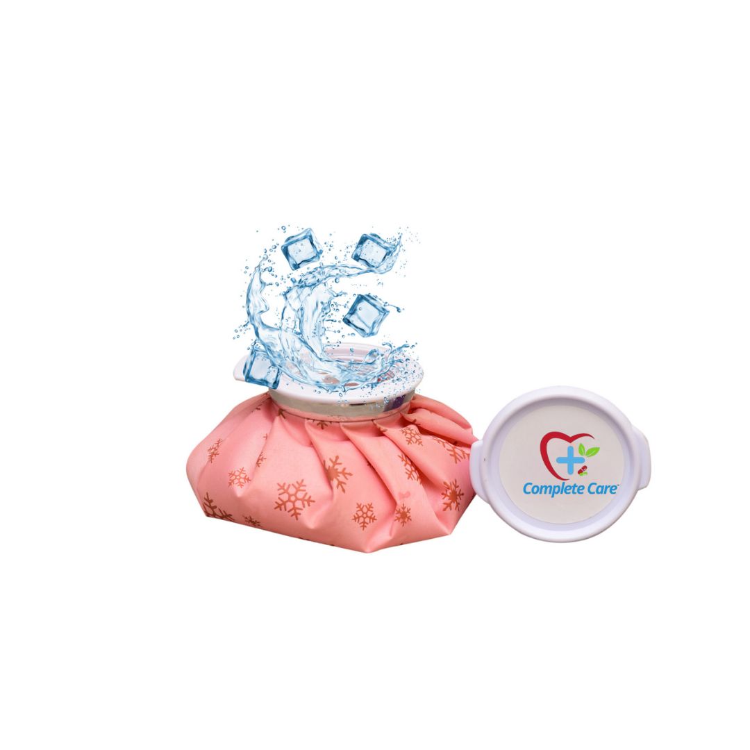 Complete Care Ice bag for Cold Therapy Pain Relief Injuries Cold Ice Pack for Knee Ankle and Back Closure Cold Water Bag, 6 Inch (Pink)