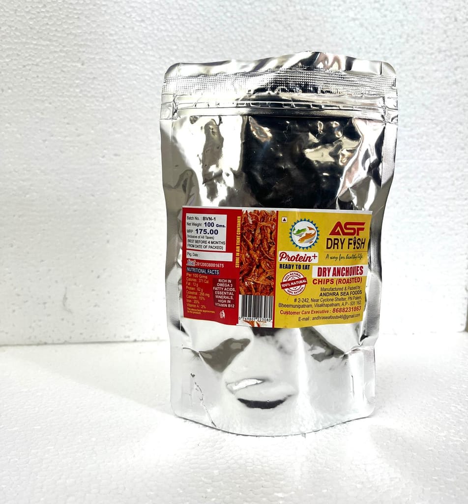 Dry fish/Dry Anchovies Chips(Roasted)/ready to eat/100gm/100%NATUARAL FOOD/ONLY SEA FOODS