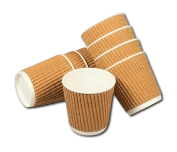 100 Pack of 8oz Ripple Wall Paper Hot Cups with Lids
