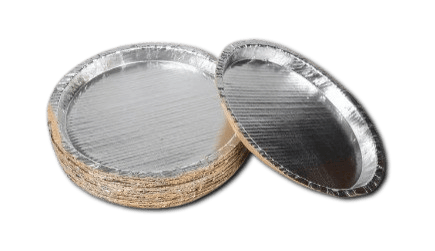 100% Compostable 8" Round Aluminum Foil Take Out Food Containers with Board Lids (25 Pack)