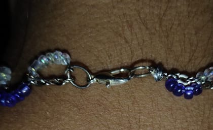 Beaded NECKLES CHAIN with silver lobster claw clasp Beaded NECKLES CHAIN with silver lobster claw clasp