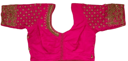 Embroidered Pink  Blouse With Zari Work