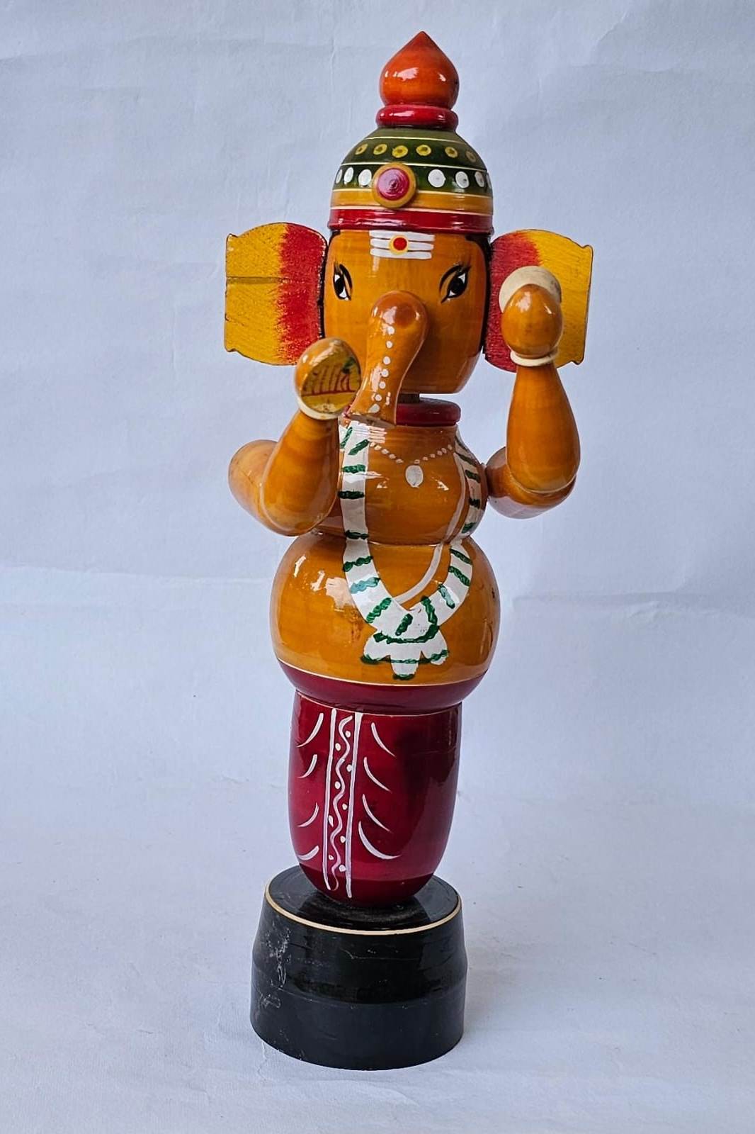 Wooden Handcrafted Dancing Ganesha Idol