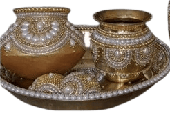 Pearl Beaded Kalash Set for Wedding and Pooja Combo Set