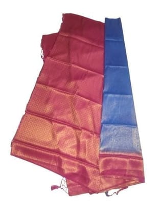 Red and Blue Saree with Blouse Piece Red and Blue Saree with Blouse Piece