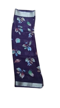 voilet Georgette Saree With Printed Work And Blouse Piece voilet Georgette Saree With Printed Work And Blouse Piece