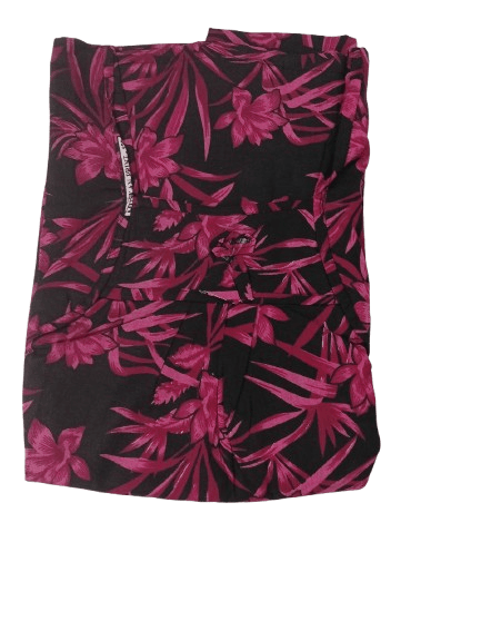 Women's Casual Pink and black cotton Nightgown