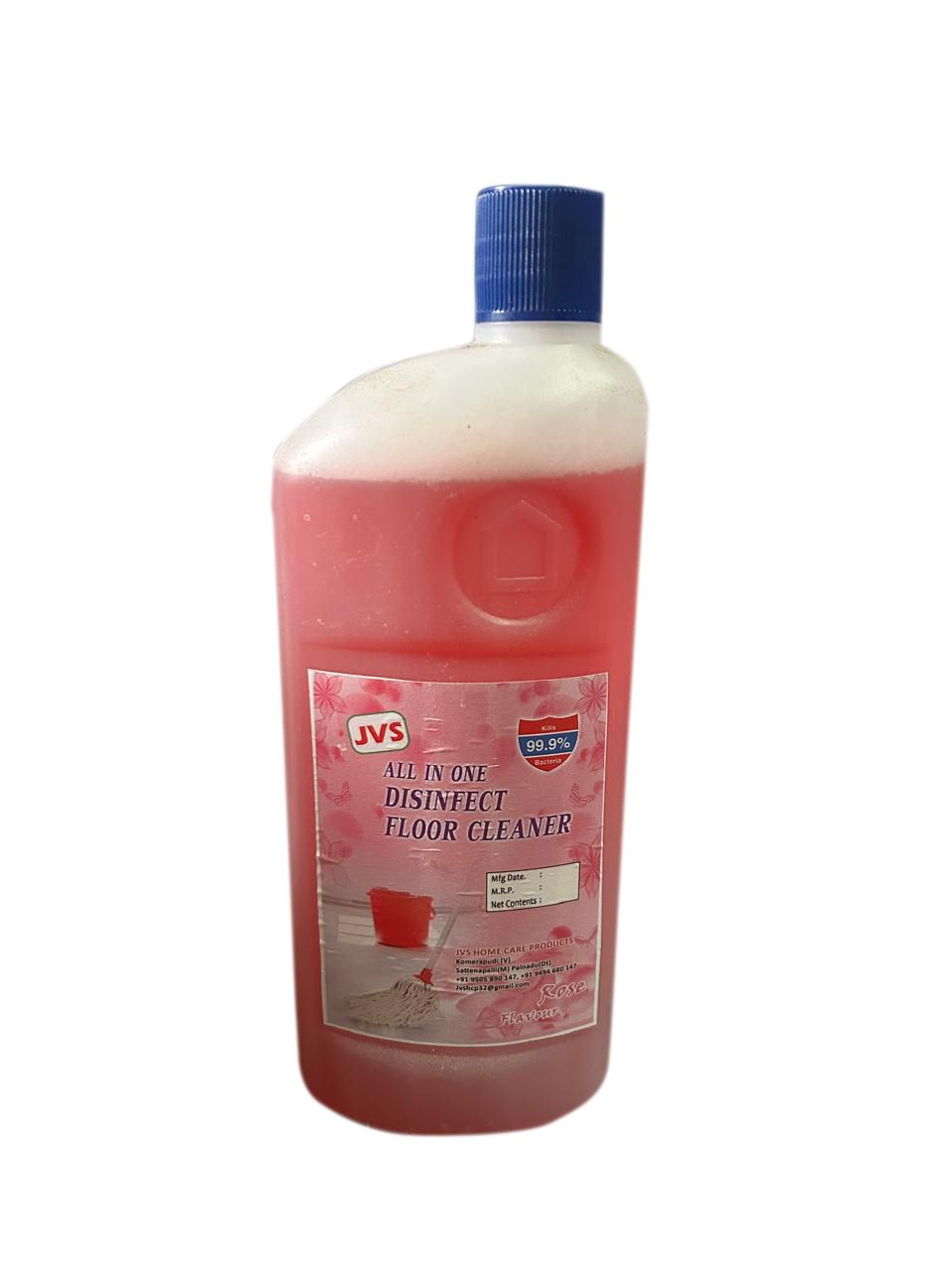 JVS All In One Disinfect Floor Cleaner - 99.9% Kills Bacteria, 750ml (Rose)