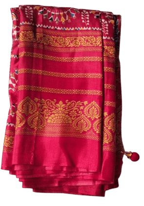 Red colour Sari with Blouse Piece