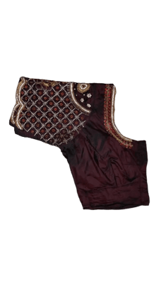 Embroidered Velvet Blouse with Zari and Stone Work Embroidered Velvet Blouse with Zari and Stone Work