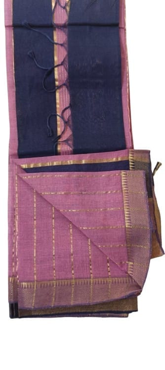 Mangalagiri Cotton Sarees with Blouse- Pink and Blue