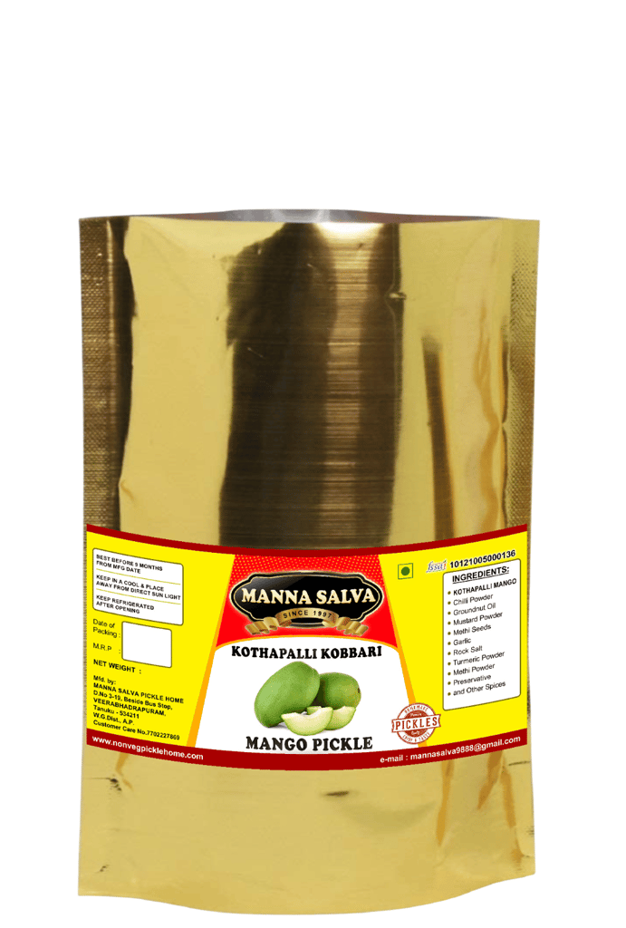 Manna Salva Pickles- Mango Pickle - Kothapalli Kobbari - Veg Pickle