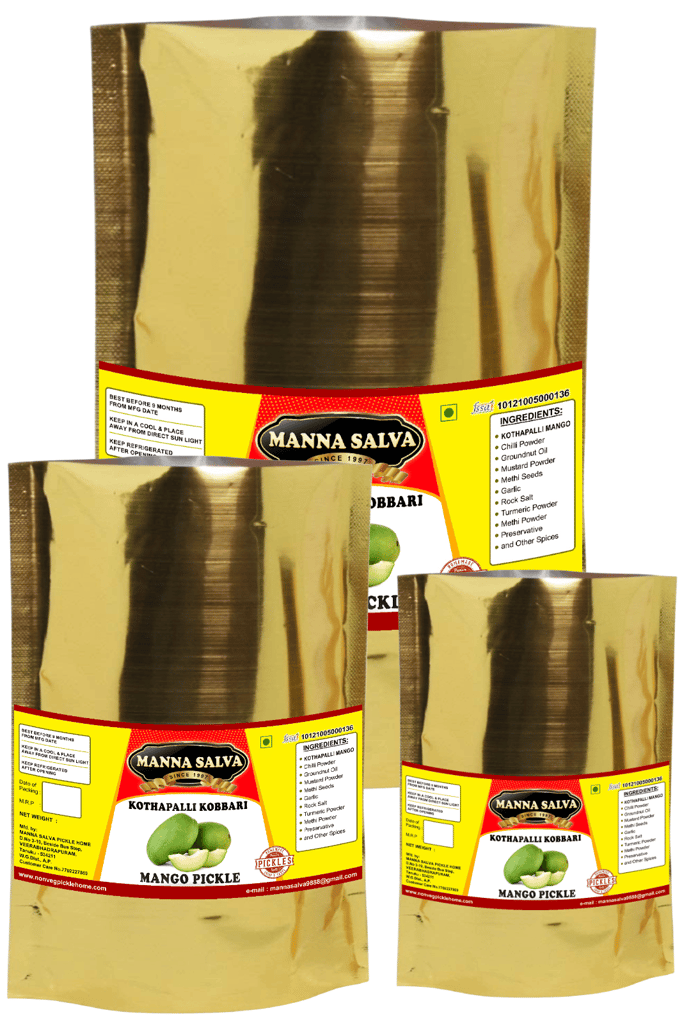 Manna Salva Pickles- Mango Pickle - Kothapalli Kobbari - Veg Pickle