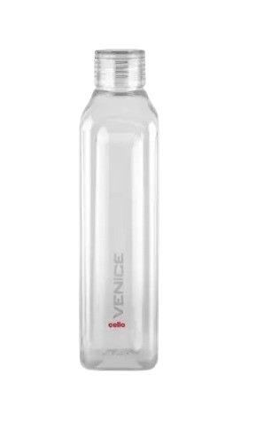1 Litre Square Plastic Water Bottle, Set of 5