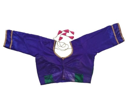 PARVATHI BEHERA WOMEN'S TAILORS - Readymade Saree Blouse With Elbow Sleeves In Blue Color PARVATHI BEHERA WOMEN'S TAILORS - Readymade Saree Blouse With Elbow Sleeves In Blue Color