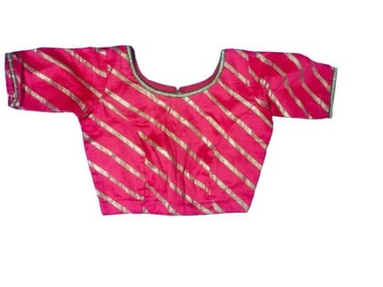 PARVATHI BEHERA WOMEN'S TAILORS - Readymade Pink Color Silk Cotton Blouse With Zari Work And Short Sleeves PARVATHI BEHERA WOMEN'S TAILORS - Readymade Pink Color Silk Cotton Blouse With Zari Work And Short Sleeves