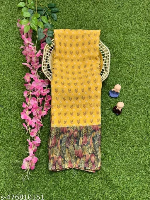 Yellow Gorgette Saree