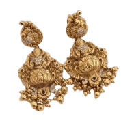 Gold Plated Goddess Lakshmi Antique Neckless and Earrings