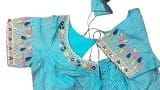 Blue Embroidered Saree Blouse