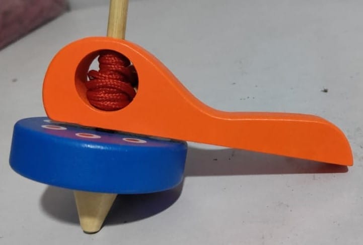 Spinning Wooden Top Toy with String