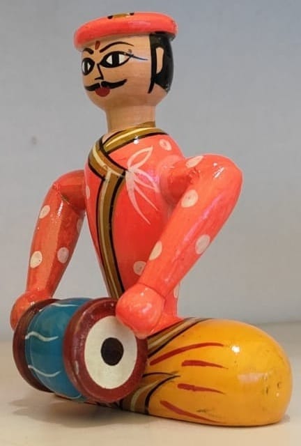 Wooden Drummer Figurine