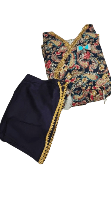Embroidered Georgette Kurti with Palazzo Pants