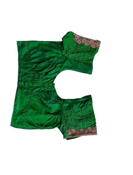 Green Embroidered Saree Blouse