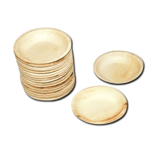 25 Pack - 5 Inch Round Disposable Areca Palm Leaf Plates - Natural Biodegradable Compostable Plates - Eco Friendly Party Supplies