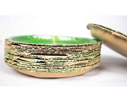 Paper Plates Thali (Green, 12 inches) - Set of 50 Pieces