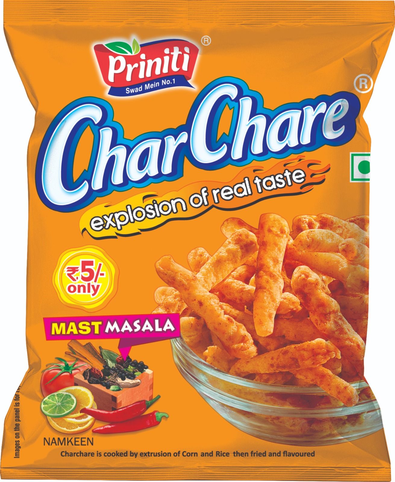  Priniti Char Chare Mast Masala Namkeen, 5/- Only