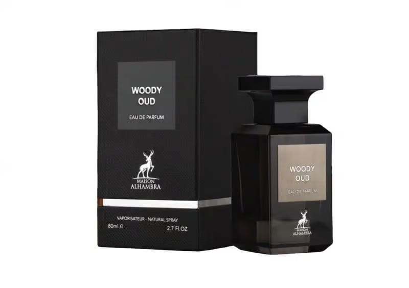 Maison Alhambra Woody Oud Unisex Perfume 80ml – Bold Oud & Spicy Wood Essence
