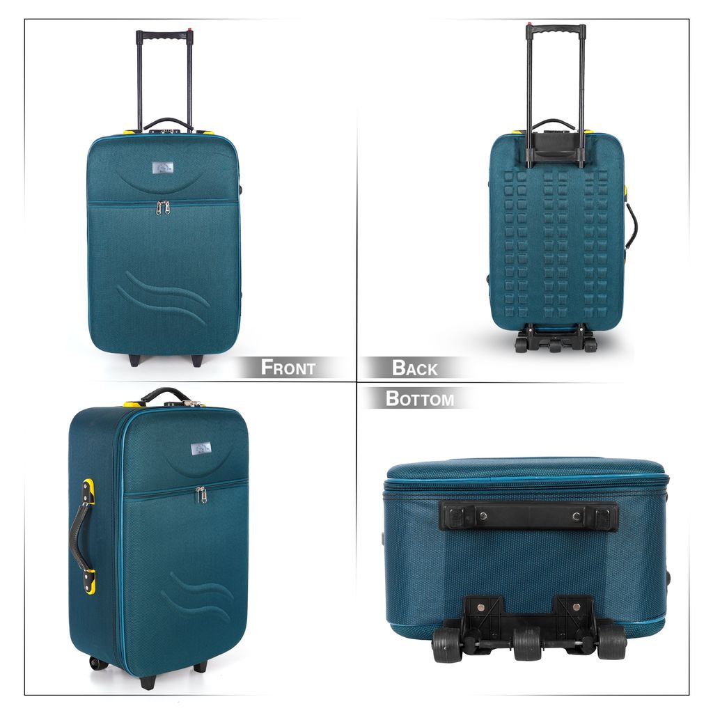 Carry-On Luggage, Lightweight and Durable Suitcase with Spinner Wheels, Teal 22