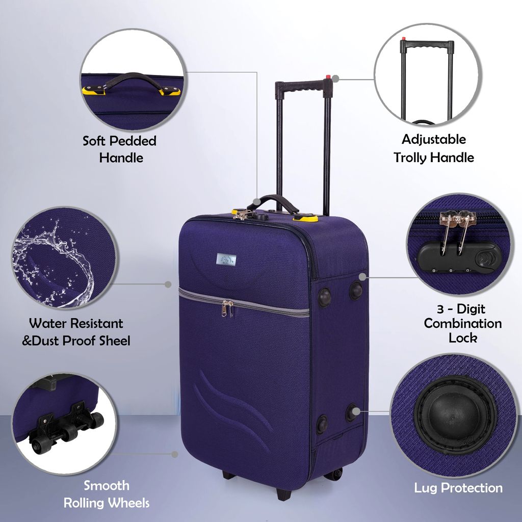 "Blue Hardside Carry-On Suitcase with Spinner Wheels"