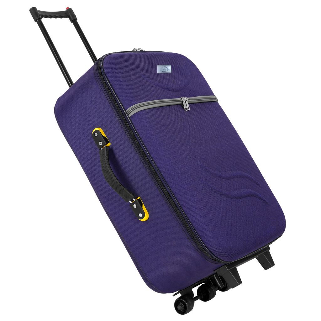 "Blue Hardside Carry-On Suitcase with Spinner Wheels"