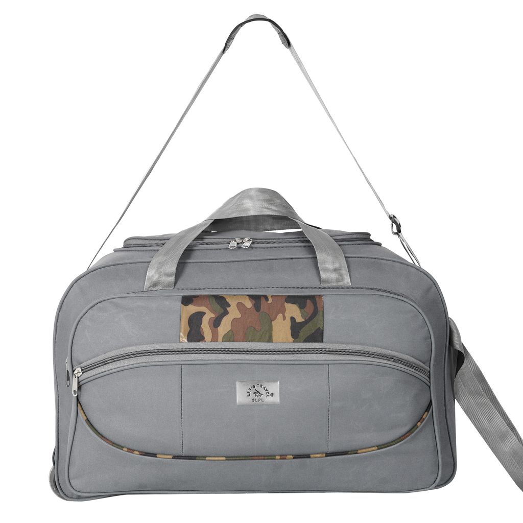 Letstravel Large Capacity Waterproof Travel Duffel Bag with Shoe Compartment, Weekender Overnight Bag, Gym Sports Bag for Men and Women, Grey