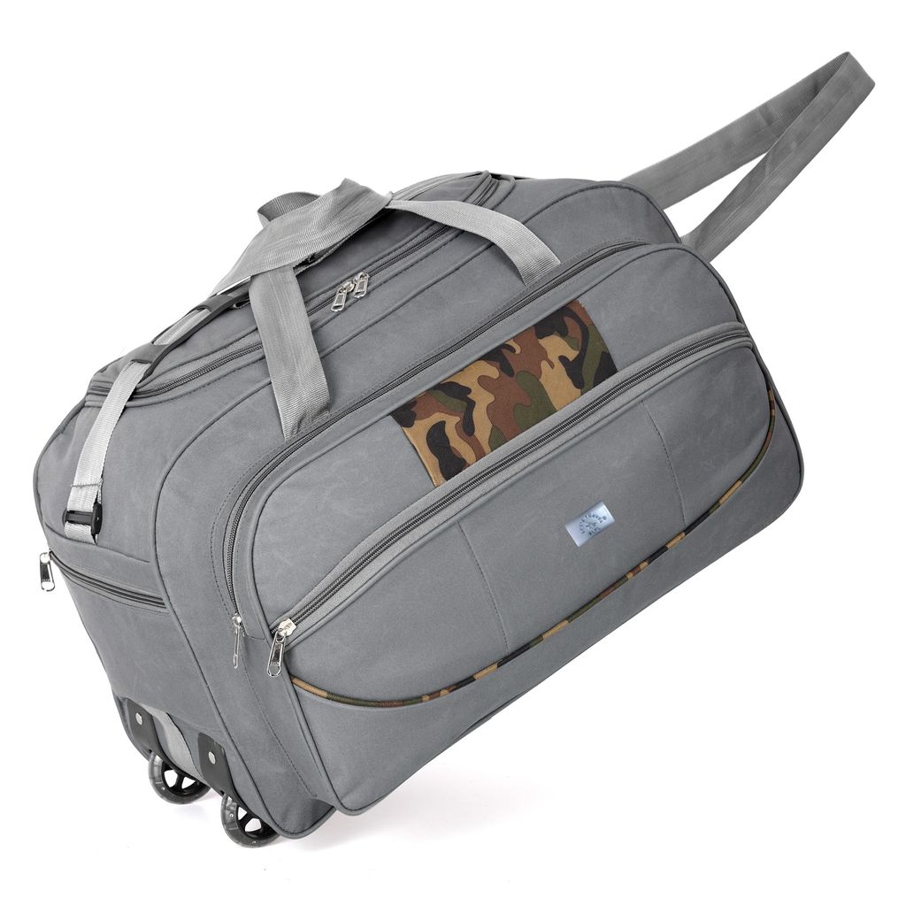 Letstravel Large Capacity Waterproof Travel Duffel Bag with Shoe Compartment, Weekender Overnight Bag, Gym Sports Bag for Men and Women, Grey